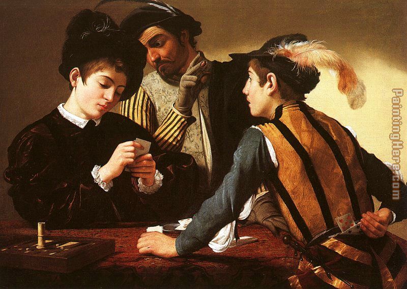 The Cardsharps painting - Caravaggio The Cardsharps art painting